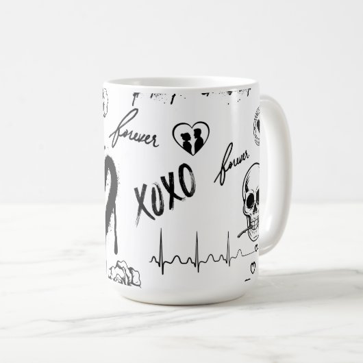 Gothic Seamless Pattern コーヒーマグカップ (正面右)