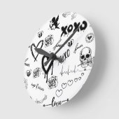 Gothic Seamless Pattern ラウンド壁時計 (傾斜)