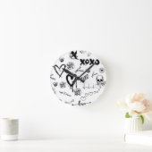 Gothic Seamless Pattern ラウンド壁時計 (ホーム)