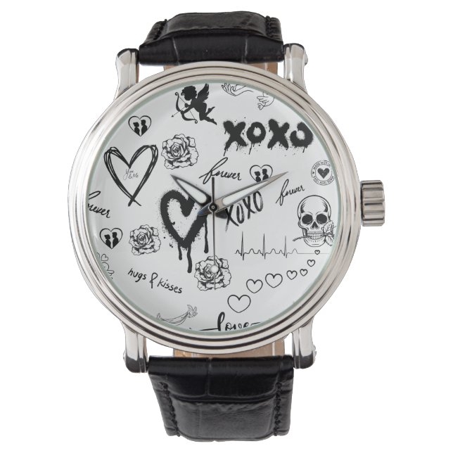 Gothic Seamless Pattern 腕時計 (正面)