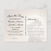 Gothic Sepia Skeleton Couple Wedding Save the Date 案内ポストカード (裏面)