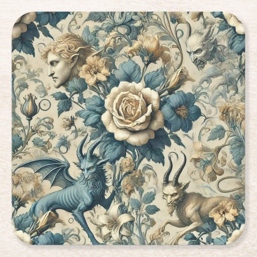 Gothic Serenade – Gothic Victorian スクエアペーパーコースター (正面)