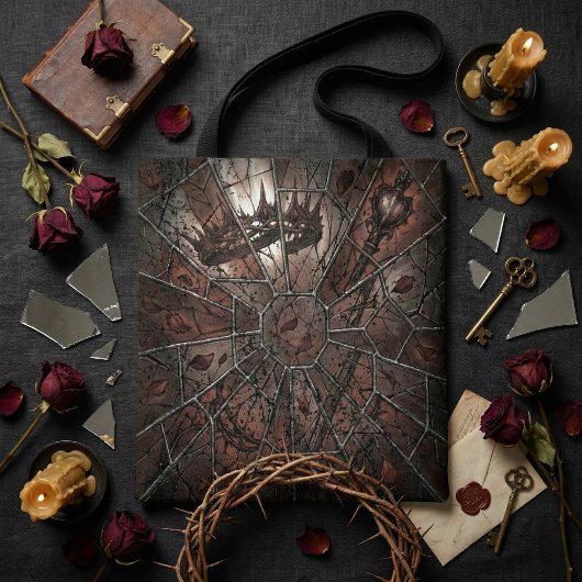 Gothic Shattered Stained Glass Dark Fantasy トートバッグ