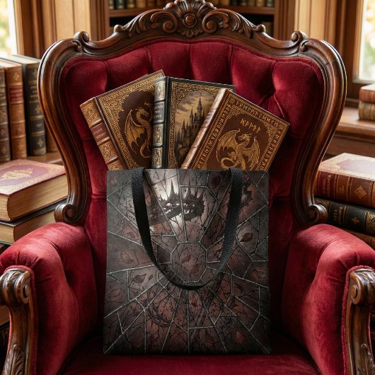 Gothic Shattered Stained Glass Dark Fantasy トートバッグ