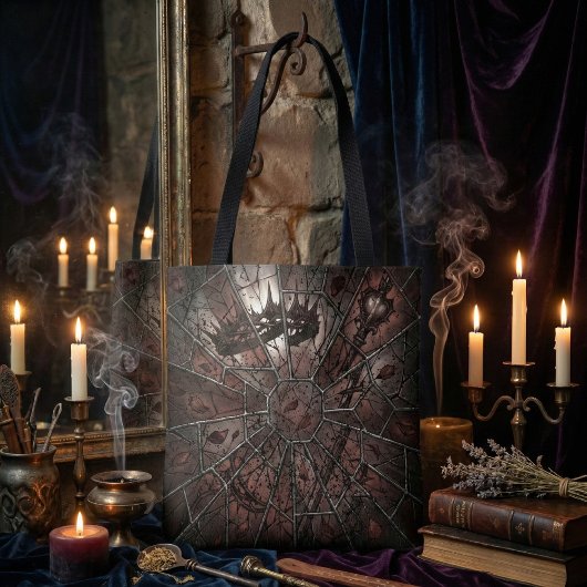 Gothic Shattered Stained Glass Dark Fantasy トートバッグ