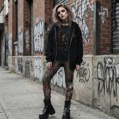 Gothic Shattered Stained Glass Dark Fantasy レギンス