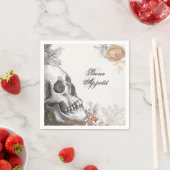 Gothic Skeleton Bone Appetit Halloween スタンダードカクテルナプキン (インサイチュ)