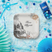 Gothic Skeleton Bone Appetit Halloween ペーパープレート (パーティー)