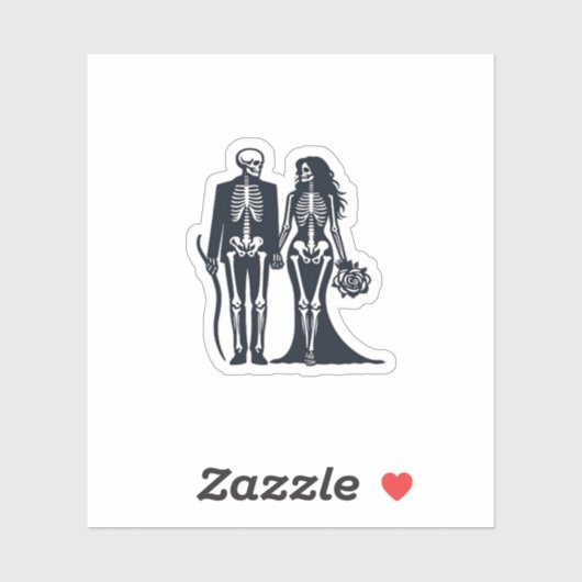 Gothic Skeleton Bride & Groom – Till Death Do Us P シール (シート)