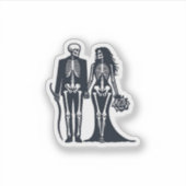 Gothic Skeleton Bride & Groom – Till Death Do Us P シール (正面)
