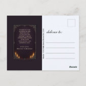 Gothic Skeleton Couple Elegant Wedding Thank You ポストカード (裏面)