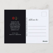 Gothic Skeleton Couple Navy Wedding Thank You ポストカード (裏面)