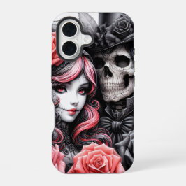 Gothic Skeleton Couple Phone Case iPhone 16ケース
