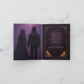 Gothic Skeleton Couple Photo Wedding Thank You サンキューカード (内部)