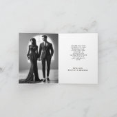 Gothic Skeleton Couple Red Roses Wedding サンキューカード (内部)