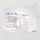 Gothic Skeleton Couple Red Roses Wedding Thank You ポストカード (裏面)