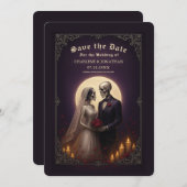 Gothic Skeleton Couple Wedding Save the Date セーブザデート (正面/裏面)