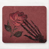 Gothic Skeleton Hand and Rose Burgundy マウスパッド (正面)