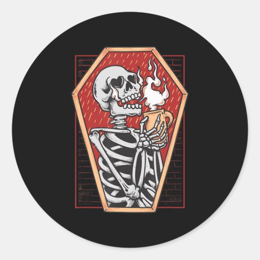 Gothic Skeleton in Cofine Mallゴシックハロウィーンエスト ラウンドシール (正面)