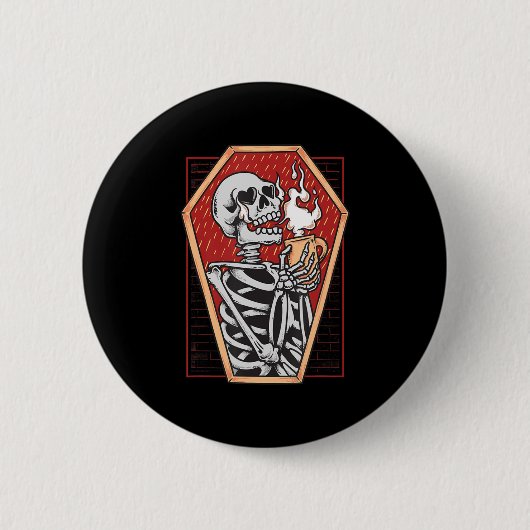Gothic Skeleton in Cofine Mallゴシックハロウィーンエスト 缶バッジ (正面)