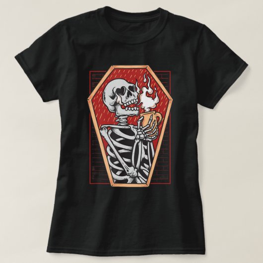 Gothic Skeleton in Cofine Mallゴシックハロウィーンエスト Tシャツ (デザイン正面)