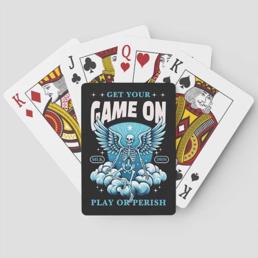 Gothic Skeleton Monogram Initials トランプ (裏面)