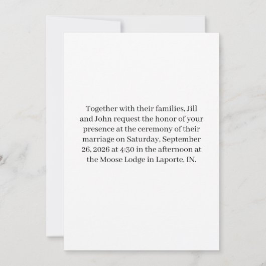 Gothic Skeleton Wedding Invitation 招待状 (裏面)