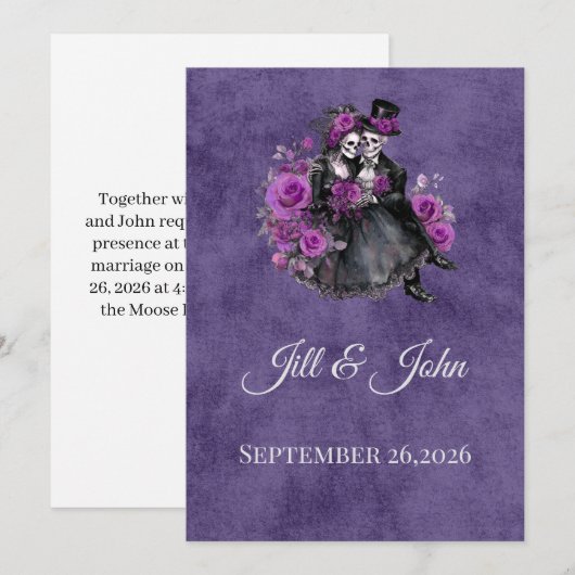 Gothic Skeleton Wedding Invitation 招待状 (正面/裏面)