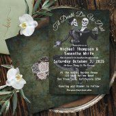 Gothic Skeletons Flowers Elegant Photo Wedding セーブザデート