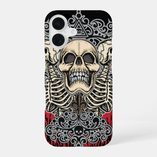 Gothic Skull & All-Seeing Eye  iPhone 16ケース (裏面)