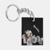 Gothic Skull and Roses  キーホルダー (正面左)