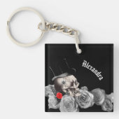 Gothic Skull and Roses  キーホルダー (正面)