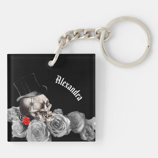 Gothic Skull and Roses  キーホルダー (裏面)
