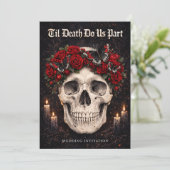 Gothic Skull and Roses Wedding Invitation 招待状 (スタンド正面)