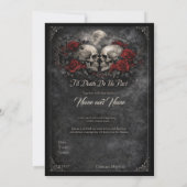 Gothic Skull and Roses Wedding Invitation 招待状 (裏面)