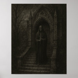 Gothic Skull and Tomb Poster ポスター