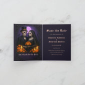 Gothic Skull Candy Couple Wedding Save the Date 案内状 (内部)