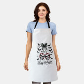 Gothic Skull Cherry Halloween エプロン (着用した状態)