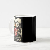 Gothic Skull Couple Flaming Heart Dark Romance Sty コーヒーマグカップ (正面左)