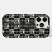 Gothic Skull & Damask Checkerboard Phone Case  Case-Mate iPhoneケース (裏面 (横))