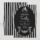 Gothic Skull Death to My 20s Funeral 30th Birthday 招待状 (正面/裏面)