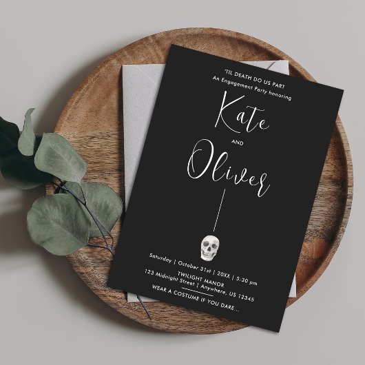Gothic Skull Engagement Party Invitation 招待状