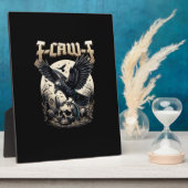 Gothic Skull F-Caw-F Crow Adult Humor Graphic: A b フォトプラーク (側面)