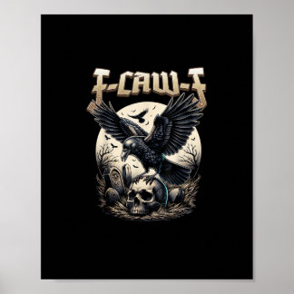 Gothic Skull F Caw F Crow Humor Graphic ポスター
