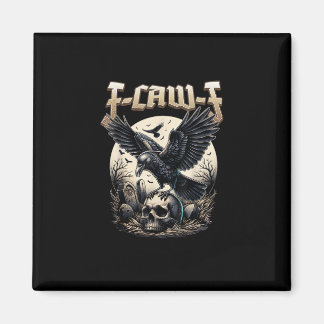 Gothic Skull F Caw F Crow Humor Graphic マグネット