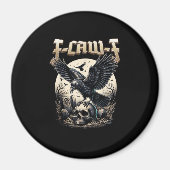 Gothic Skull F Caw F Crow Humor Graphic マグネット (正面)