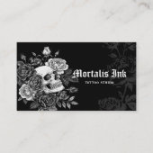 Gothic Skull & Floral Black Tattoo Studio Artist 名刺 (正面)