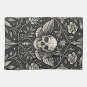 Gothic Skull Floral Celestial Pattern (1) キッチンタオル (横)