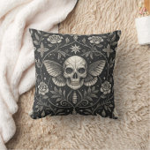 Gothic Skull Floral Celestial Pattern (1) クッション (ブランケット)