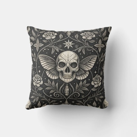 Gothic Skull Floral Celestial Pattern (1) クッション (裏面)